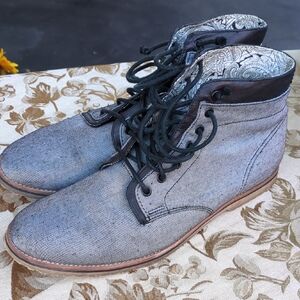 Stylish Gray‎ Denim Men's Boots